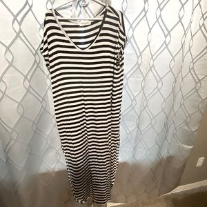 Black and white stripe T-shirt dress.